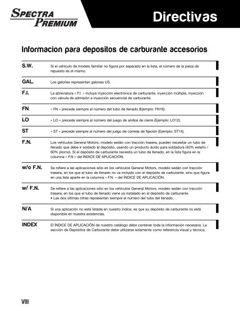 Spectra Premium - Produits du système d’alimentation d’essence