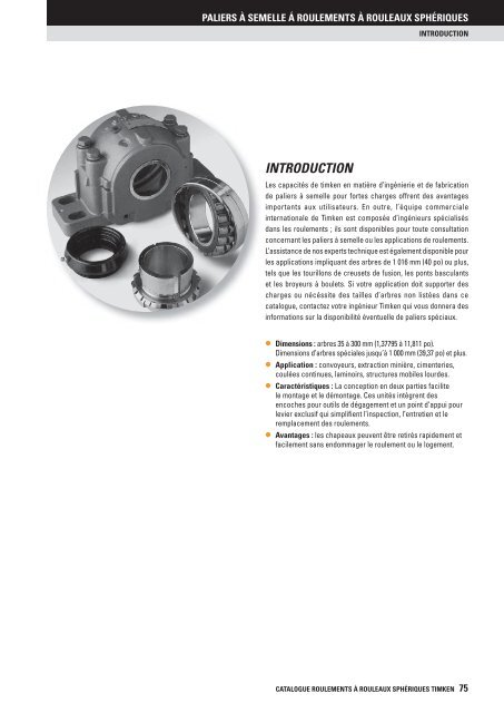 Timken - Roulements à rouleaux sphériques