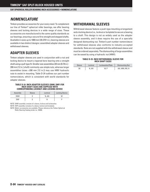 Timken - Saf Split-Block Housed Units