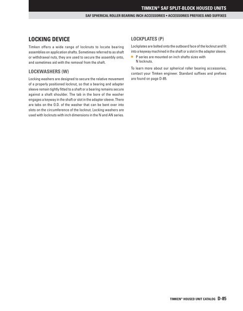 Timken - Saf Split-Block Housed Units