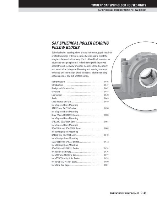 Timken - Saf Split-Block Housed Units