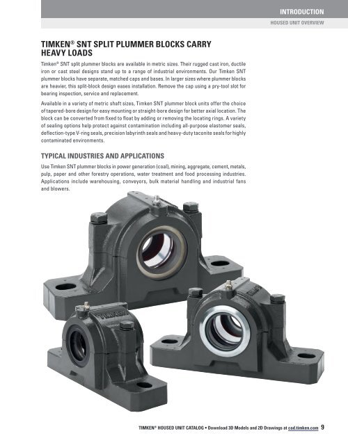 Timken - Tapered Roller Bearing Type E Housed Units