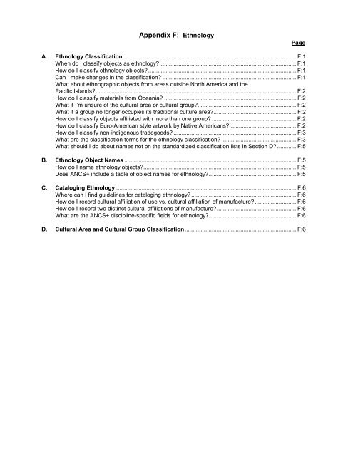 Appendix F