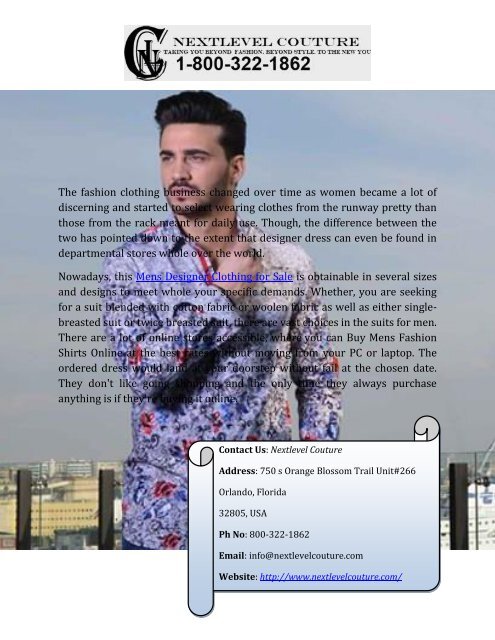 Find Men's Designer Clothing For Sale