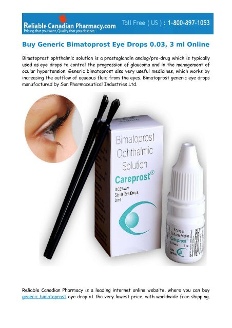 Buy Generic Bimatoprost Eye Drops Online