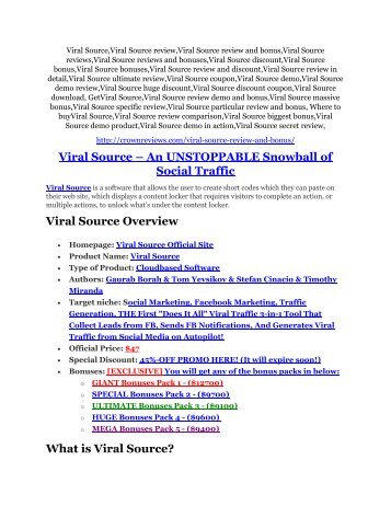 Viral Source Detail Review and Viral Source $22,700 Bonus