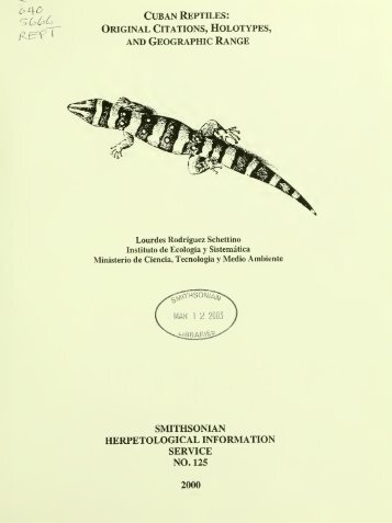 herpetological information - Smithsonian Institution