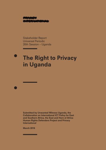 The Right to Privacy in Uganda