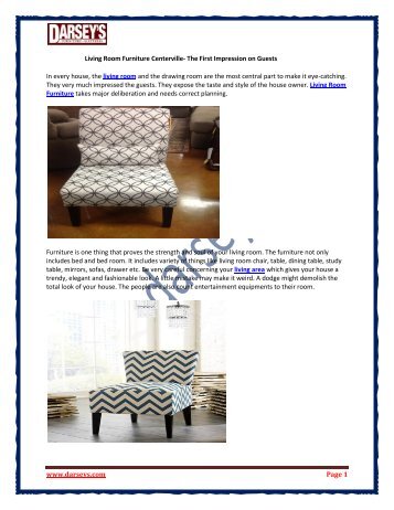 Living Room Furniture Centerville- The First Impression on Guests