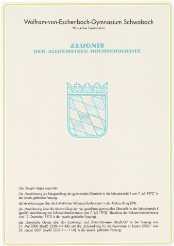 Zeugnis I