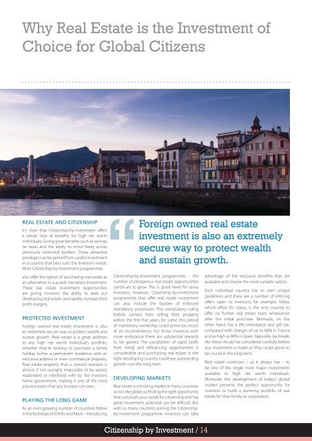 Citizenship by Investment 2014