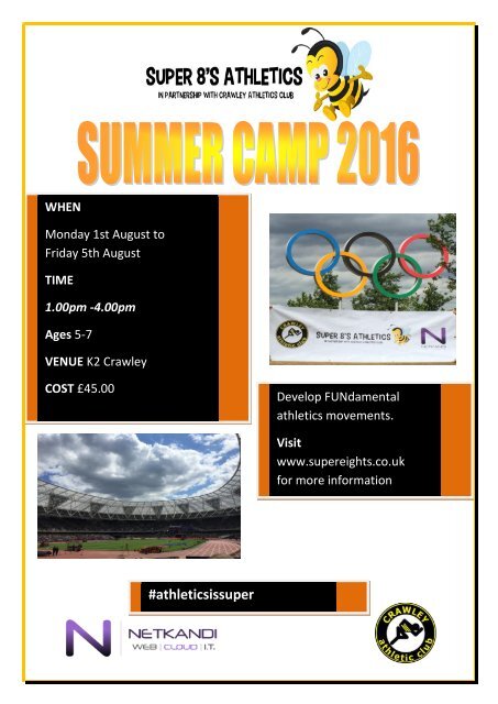 Summer Camps 2016 poster