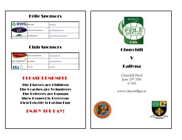 feile match day programme