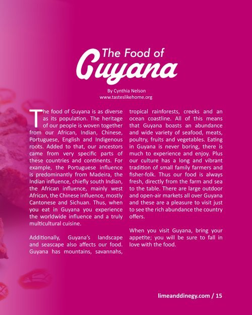 Visit Guyana: Lime, Dine & Unwind Magazine 