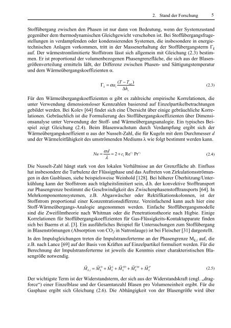 Experimentelle und theoretische Untersuchungen zur Bestimmung ...