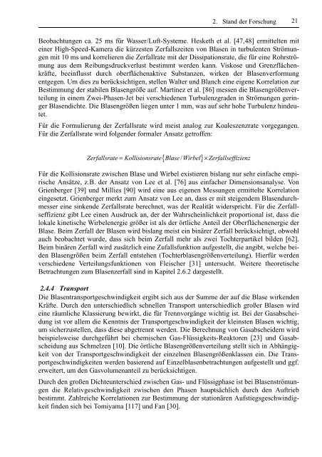 Experimentelle und theoretische Untersuchungen zur Bestimmung ...