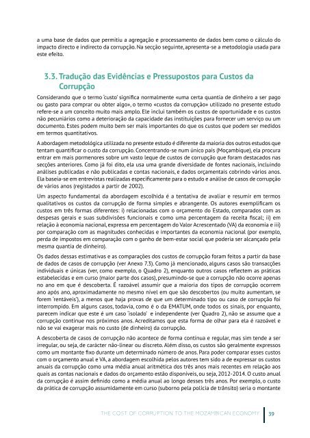 Os Custos da Corrupção para a Economia Moçambicana