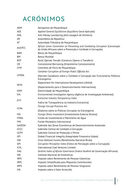 Os Custos da Corrupção para a Economia Moçambicana