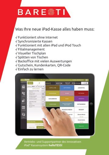 helloTESS! iPad Kasse Flyer