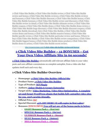 1-Click Video Site Builde review- 1-Click Video Site Builde (MEGA) $21,400 bonus