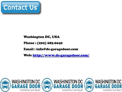 Garage Doors Repair Washington DC