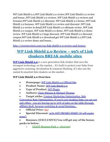 WP Link Shield 2.0 review & WP Link Shield 2.0 $22,600 bonus-discount