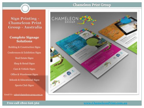 Sign Printing - Chameleon Print Group - Australia