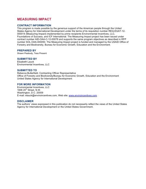 MEASURING IMPACT Making Use of the Portfolio Organizational Learning at USAID