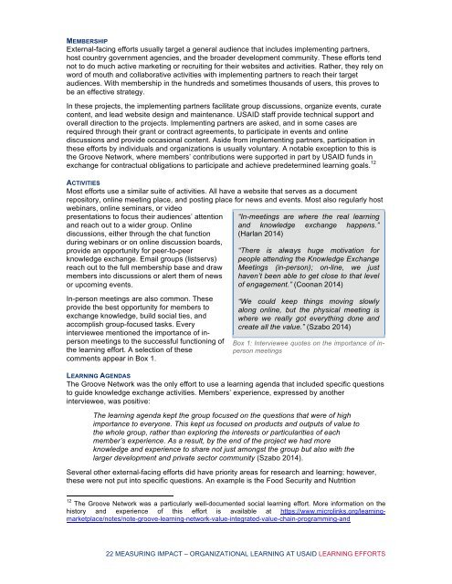 MEASURING IMPACT Making Use of the Portfolio Organizational Learning at USAID