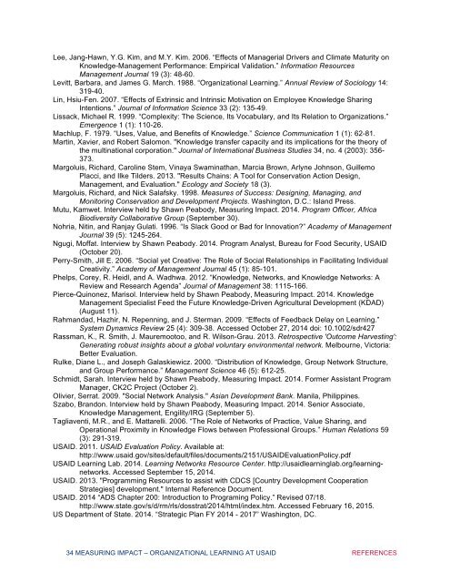 MEASURING IMPACT Making Use of the Portfolio Organizational Learning at USAID