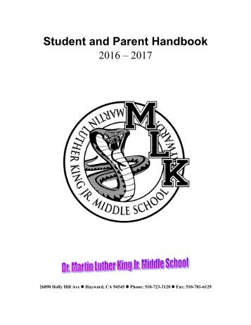 2016-17 MLKing Student and Parent Handbook