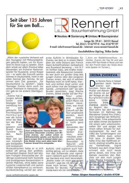 Turniermagazin Wilhelmshöhe Open 2016