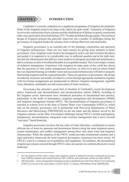62) decentralised governance of irrigation water in cambodia - CDRI