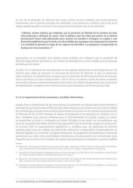 ALTERNATIVAS AL INTERNAMIENTO PARA MENORES INFRACTORES