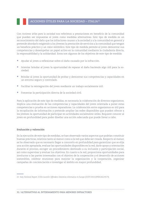 ALTERNATIVAS AL INTERNAMIENTO PARA MENORES INFRACTORES