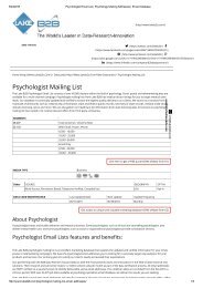 psychologist contact lists