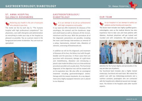 gastroenterology diabetology - St. Anna Krankenhaus Sulzbach ...