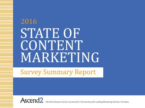 STATE OF CONTENT MARKETING