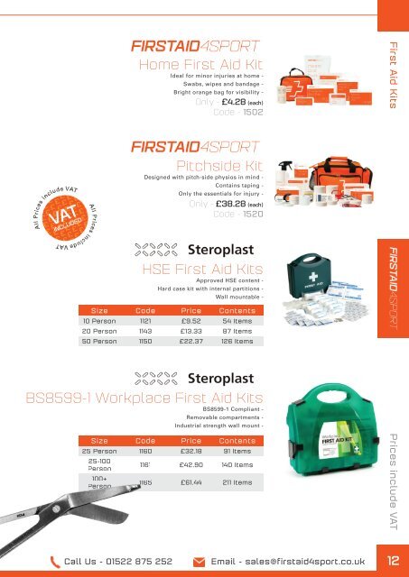 Firstaid4sport Catalogue 2016