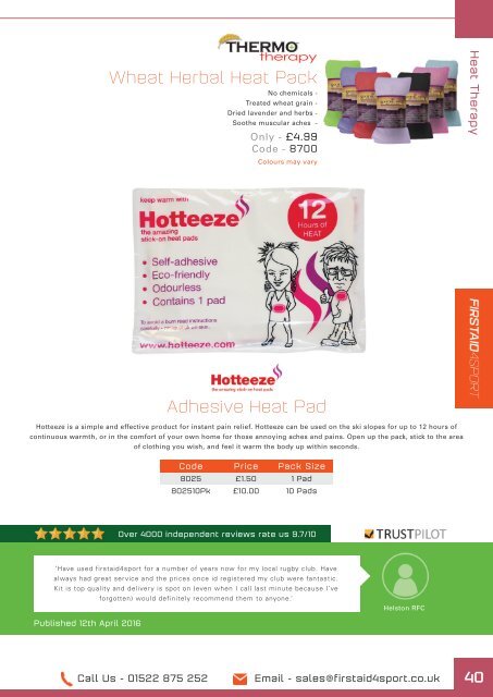 Firstaid4sport Catalogue 2016