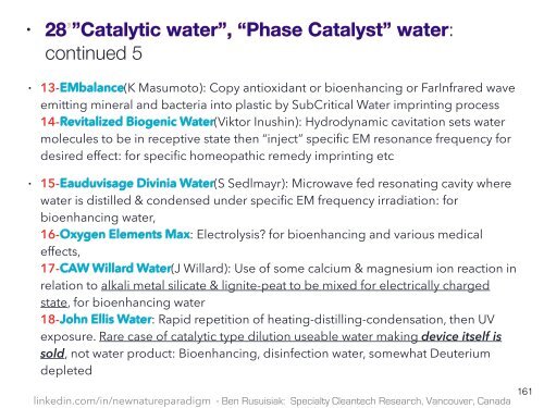 Quatro Níveis de Limpo, de Baixo Custo, Tecnologia de Agua Esquecido para Aplicações Comerciais, Industriais e Agrícolas / Clean Innovative Water Technology Barely Known in the Mainstream World