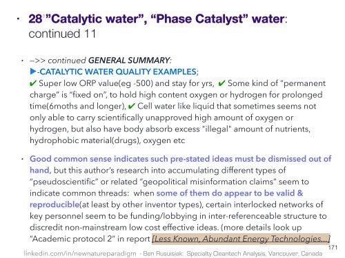 Quatro Níveis de Limpo, de Baixo Custo, Tecnologia de Agua Esquecido para Aplicações Comerciais, Industriais e Agrícolas / Clean Innovative Water Technology Barely Known in the Mainstream World