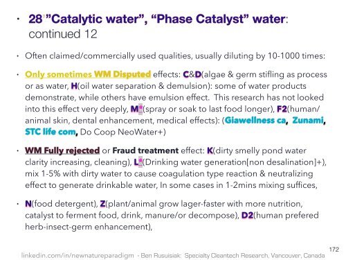 Quatro Níveis de Limpo, de Baixo Custo, Tecnologia de Agua Esquecido para Aplicações Comerciais, Industriais e Agrícolas / Clean Innovative Water Technology Barely Known in the Mainstream World