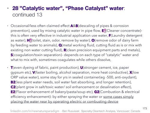 Quatro Níveis de Limpo, de Baixo Custo, Tecnologia de Agua Esquecido para Aplicações Comerciais, Industriais e Agrícolas / Clean Innovative Water Technology Barely Known in the Mainstream World