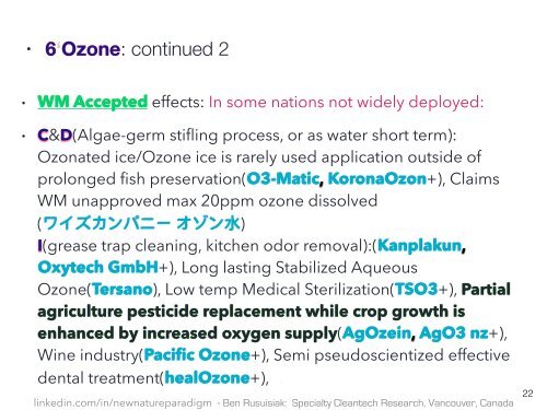 Quatro Níveis de Limpo, de Baixo Custo, Tecnologia de Agua Esquecido para Aplicações Comerciais, Industriais e Agrícolas / Clean Innovative Water Technology Barely Known in the Mainstream World