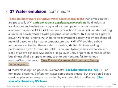 Quatro Níveis de Limpo, de Baixo Custo, Tecnologia de Agua Esquecido para Aplicações Comerciais, Industriais e Agrícolas / Clean Innovative Water Technology Barely Known in the Mainstream World