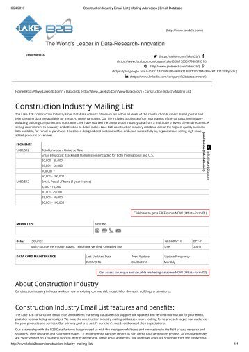 construction companies marketing lists