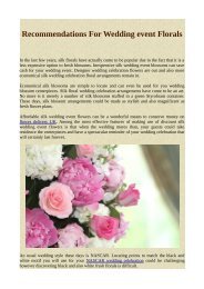 Recommendations For Wedding event Florals