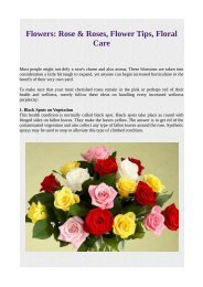 Flowers: Rose & Roses, Flower Tips, Floral Care