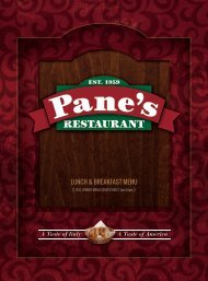 Pane's Restaurant - Breakfast/Lunch Menu